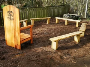 Story telling area installed at a school for the use of the staff and children