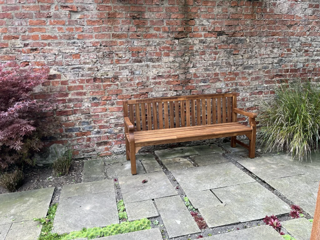 Wooden Benches in place at Kipling Hall for the quiet area